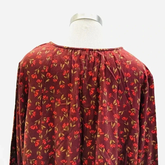 NWT SONOMA Women Long Sleeve Pullover Knee Length Loose Fit Floral Dress Size 2X - Picture 9 of 13